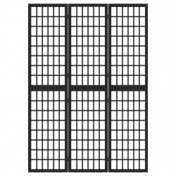 Składany parawan 3-panelowy, styl japoński, 120x170 cm, czarny