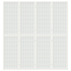 Składany parawan 4-panelowy, styl japoński, 160x170 cm, biały