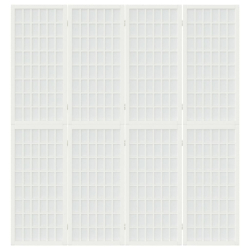 Składany parawan 4-panelowy, styl japoński, 160x170 cm, biały