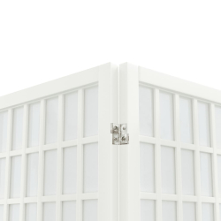 Składany parawan 4-panelowy, styl japoński, 160x170 cm, biały