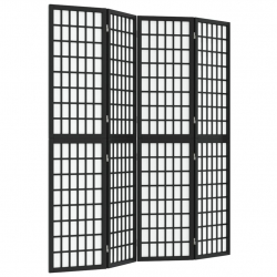 Składany parawan 4-panelowy, styl japoński, 160x170 cm, czarny
