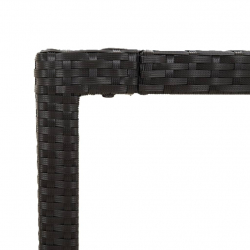 Stół ogrodowy ze szklanym blatem, czarny, 150x90x75cm rattan PE