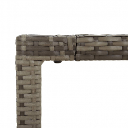 Stół ogrodowy ze szklanym blatem, szary, 150x90x75cm, rattan PE