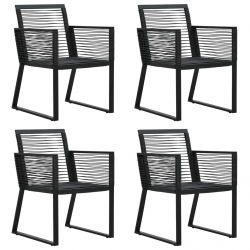5-częściowy zestaw mebli ogrodowych, czarny, rattan PVC