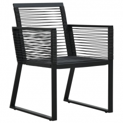 5-częściowy zestaw mebli ogrodowych, czarny, rattan PVC