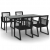 5-częściowy zestaw mebli ogrodowych, czarny, rattan PVC
