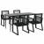 5-częściowy zestaw mebli ogrodowych, czarny, rattan PVC