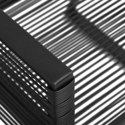 7-częściowy zestaw mebli ogrodowych, czarny, rattan PVC