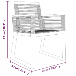7-częściowy zestaw mebli ogrodowych, czarny, rattan PVC