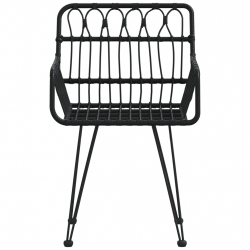 Krzesła ogrodowe, 2 szt., czarne, 56x64x80 cm, rattan PE