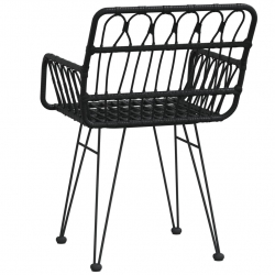 Krzesła ogrodowe, 2 szt., czarne, 56x64x80 cm, rattan PE