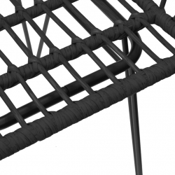 Krzesła ogrodowe, 2 szt., czarne, 56x64x80 cm, rattan PE