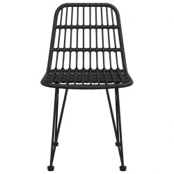 Krzesła ogrodowe, 2 szt., czarne, 48x62x84 cm, rattan PE