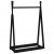 Wieszak na ubrania, czarny, 100x45x150, lite drewno sosnowe