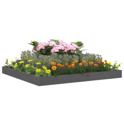 Donica, szara, 110x110x27 cm, lite drewno sosnowe