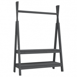 Wieszak na ubrania, szary, 100x45,5x150 cm, lite drewno sosnowe