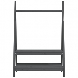 Wieszak na ubrania, szary, 100x45,5x150 cm, lite drewno sosnowe