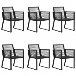 7-częściowy zestaw mebli ogrodowych, czarny, rattan PVC