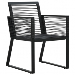 7-częściowy zestaw mebli ogrodowych, czarny, rattan PVC