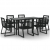7-częściowy zestaw mebli ogrodowych, czarny, rattan PVC