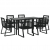 7-częściowy zestaw mebli ogrodowych, czarny, rattan PVC