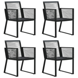 5-częściowy zestaw mebli ogrodowych, czarny, rattan PVC