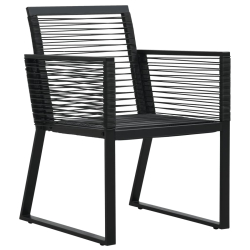 5-częściowy zestaw mebli ogrodowych, czarny, rattan PVC