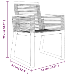 5-częściowy zestaw mebli ogrodowych, czarny, rattan PVC