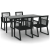 5-częściowy zestaw mebli ogrodowych, czarny, rattan PVC