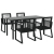 5-częściowy zestaw mebli ogrodowych, czarny, rattan PVC
