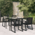 5-częściowy zestaw mebli ogrodowych, czarny, rattan PVC