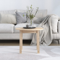 Stolik kawowy, Ø 55x45 cm, lite drewno sosnowe