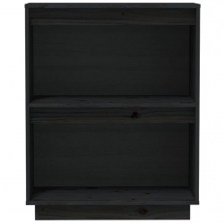 Szafka, czarna, 60x34x75 cm, lite drewno sosnowe