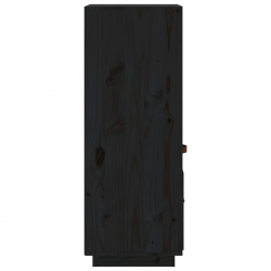 Kredens, czarny, 34x40x108,5 cm, lite drewno sosnowe