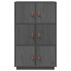 Szafka, szara, 67x40x108,5 cm, lite drewno sosnowe