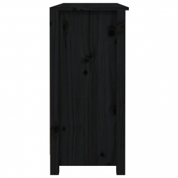 Komoda, czarna, 100x35x74,5 cm, lite drewno sosnowe