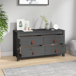Komoda, szara, 100x40x54 cm, lite drewno sosnowe