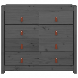 Komoda, szary, 100x40x90 cm, lite drewno sosnowe