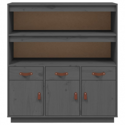 Szafka, szara, 100x40x108,5 cm, lite drewno sosnowe