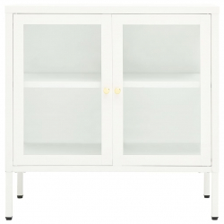 Szafka boczna, biała, 70x35x70 cm, stal i szkło