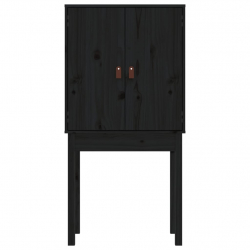Kredens, czarny, 60x40x120 cm, lite drewno sosnowe