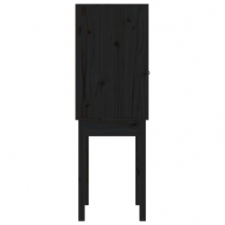 Kredens, czarny, 60x40x120 cm, lite drewno sosnowe
