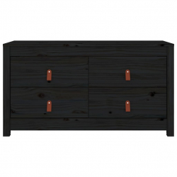 Komoda, czarna, 100x40x54 cm, lite drewno sosnowe