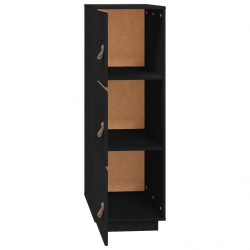 Kredens, czarny, 34x40x108,5 cm, lite drewno sosnowe