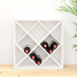 Szafka na wino, biały, 62x25x62 cm, lite drewno sosnowe