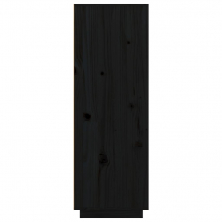 Kredens, czarny, 60x40x116,5 cm, lite drewno sosnowe