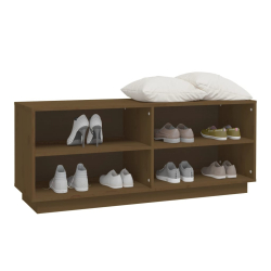 Szafka na buty, miodowy brąz, 110x34x45 cm, lite drewno sosnowe