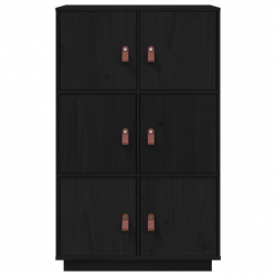Kredens, czarny, 67x40x108,5 cm, lite drewno sosnowe
