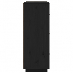 Kredens, czarny, 67x40x108,5 cm, lite drewno sosnowe