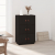 Kredens, czarny, 67x40x108,5 cm, lite drewno sosnowe